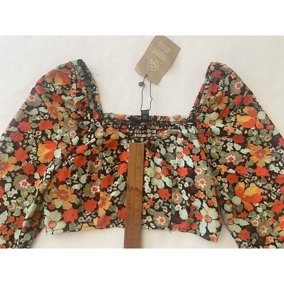 Vera Moda NWT Cute Floral Sweetheart Neck Crop Top Summer Wear Size XS - Picture 3 of 7